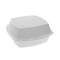 Pactiv Evergreen Foam Hinged Lid Containers, Single Tab Lock, 6.38 x 6.38 x 3, White, PK500 YTH100800000 - alternate 1